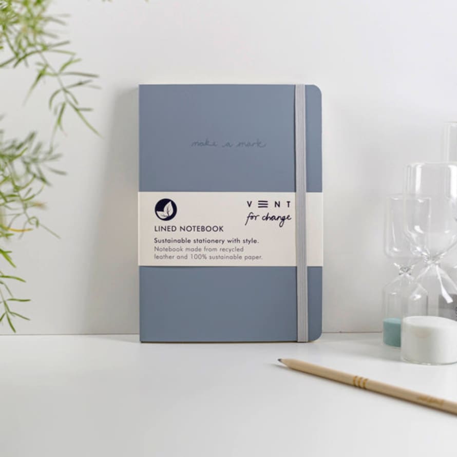 VENT for change Releather & Sustainable A5 Make A Mark Notebook - Dusty Blue