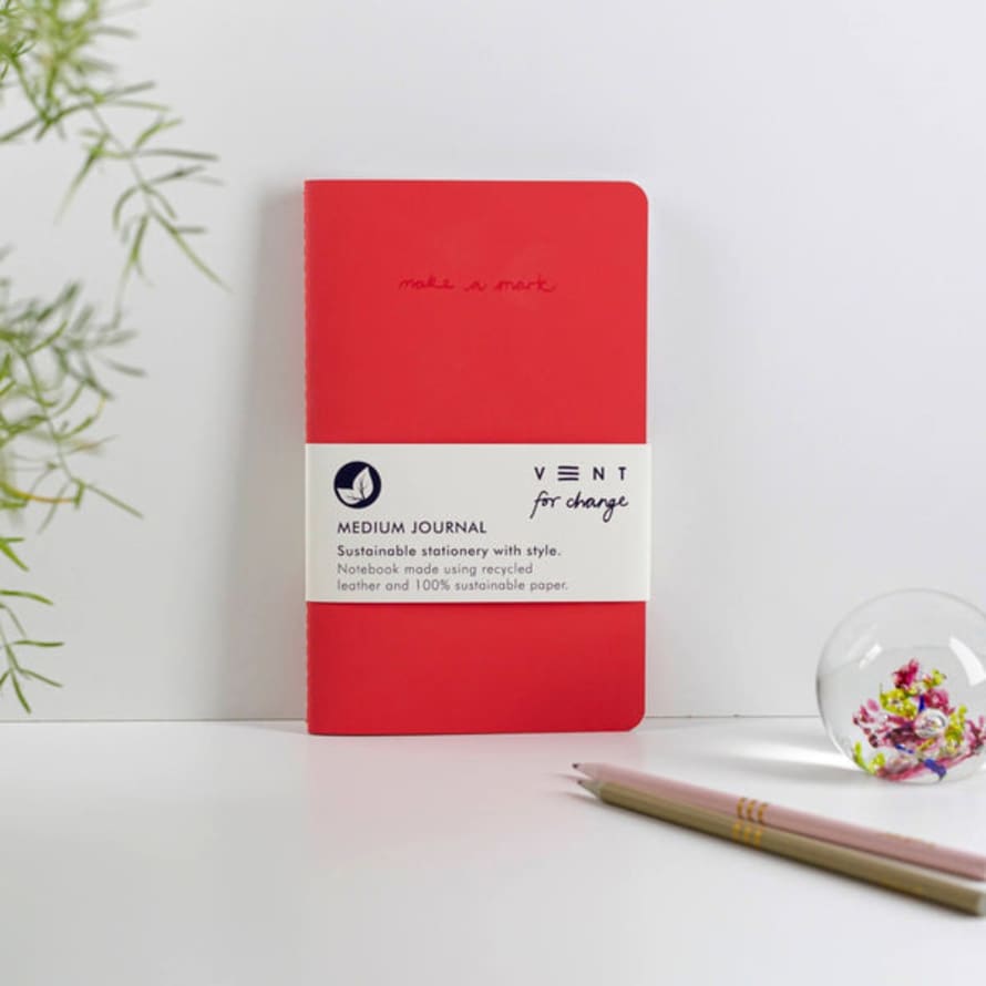 VENT for change Releather & Sustainable Make A Mark Medium Journal - Red