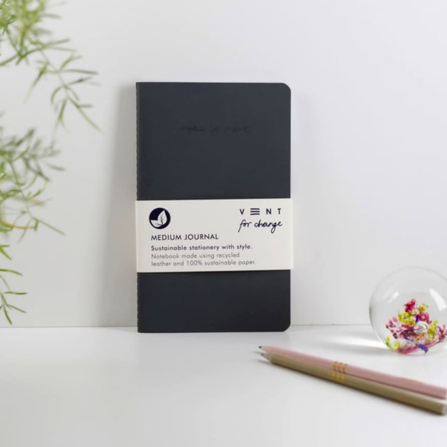 VENT for change Releather & Sustainable Make A Mark Medium Journal - Charcoal