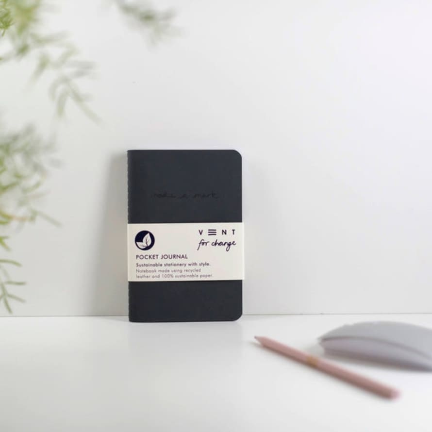 VENT for change Releather & Sustainable Make A Mark Pocket Journal - Charcoal