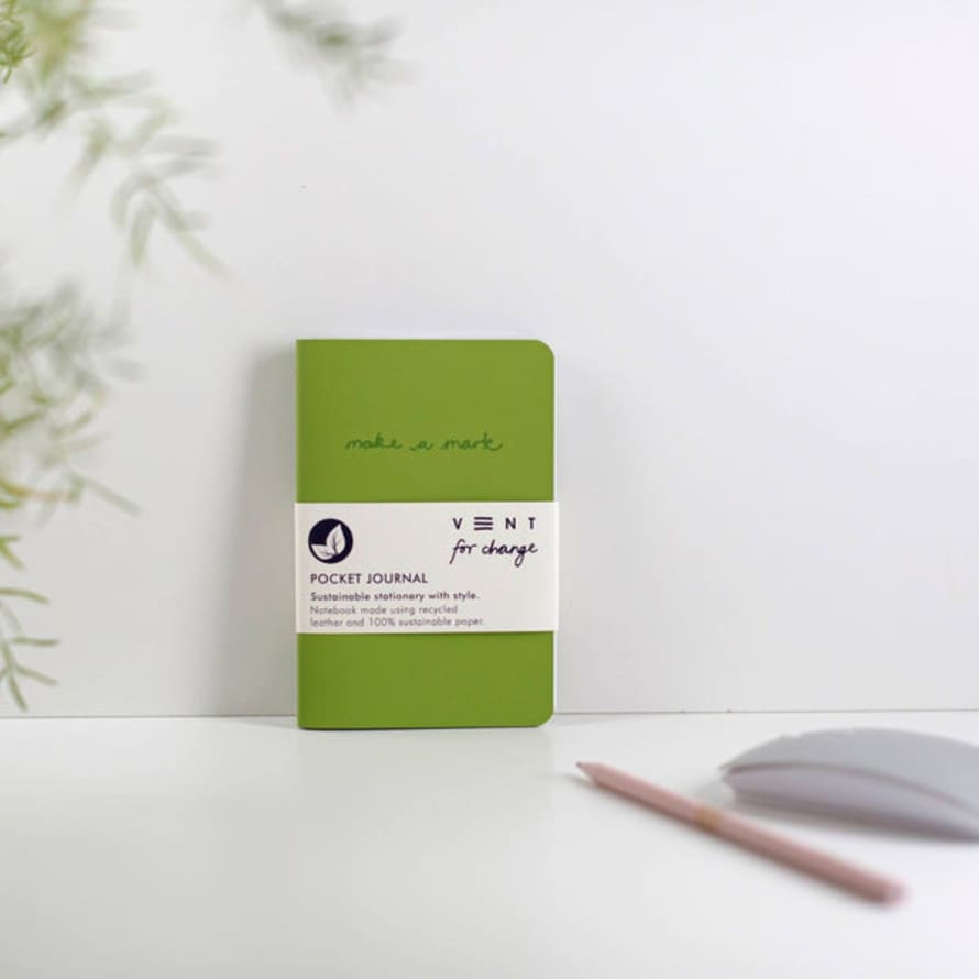 VENT for change Releather & Sustainable Make A Mark Pocket Journal - Green