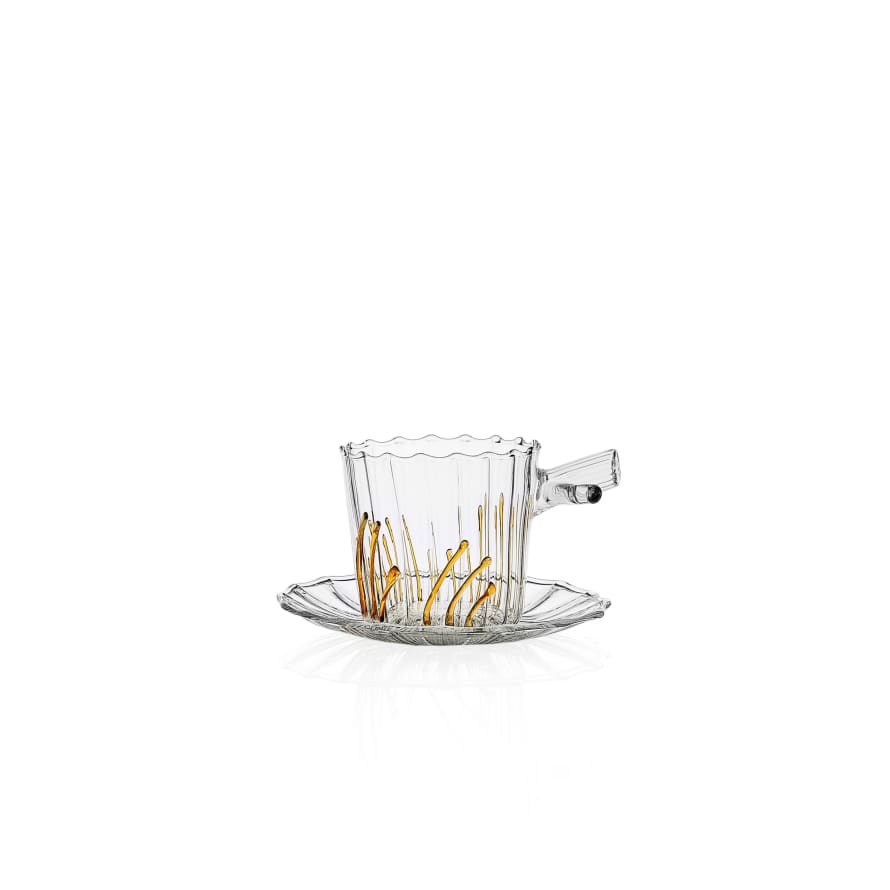 Ichendorf Milano Greenwood Tea Cup And Saucer - Amber Grass