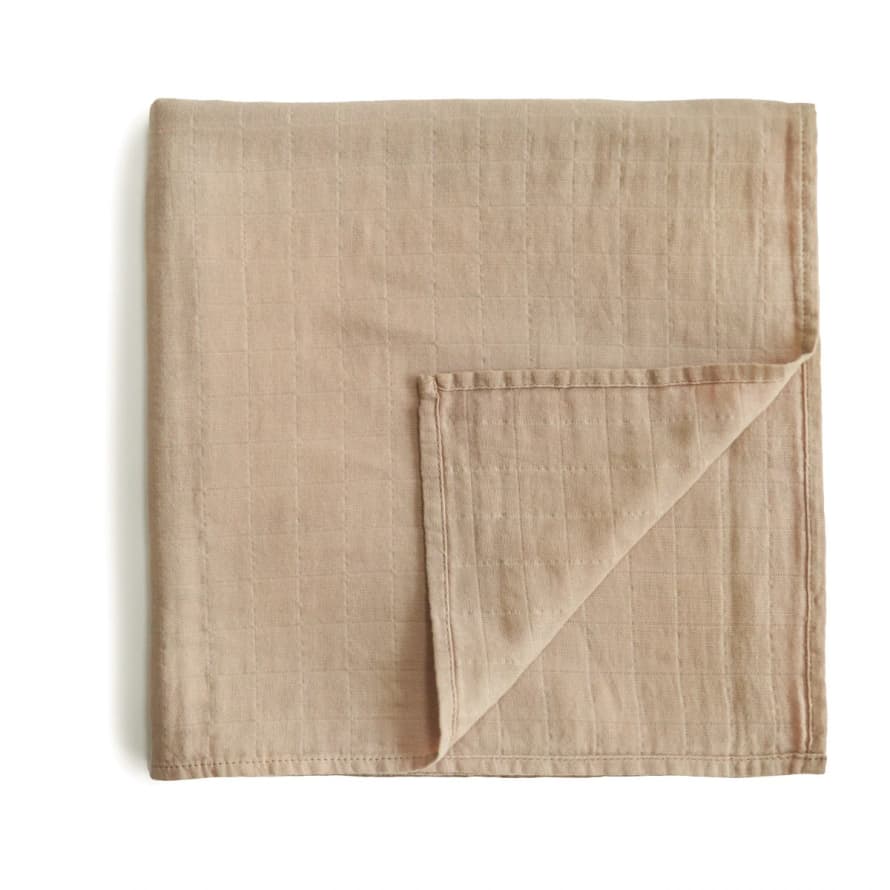 FABELAB Pale Taupe Organic Cotton Muslin Swaddle Blanket