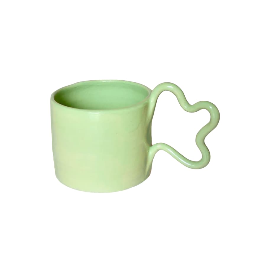 Florence Mytum Ceramics Pale Green Wiggle Handle Mug