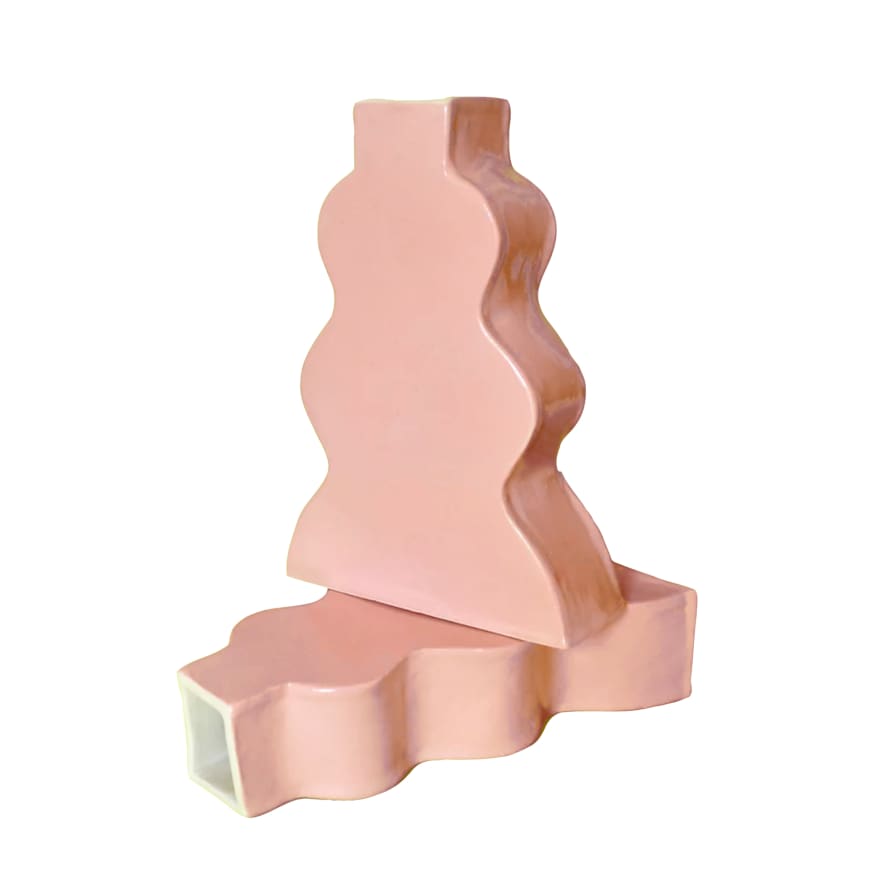 Florence Mytum Ceramics Pink Wavy Vase