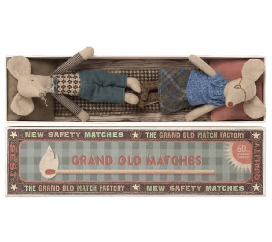 Maileg Grandpa & Grandma Mouse In Match Box