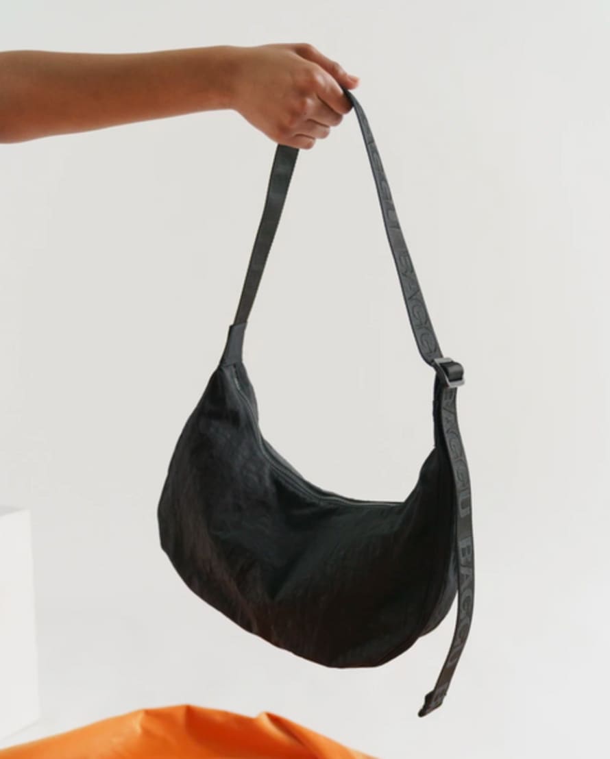 Baggu Medium Crescent Bag - Schultertasche Aus Nylon - Black