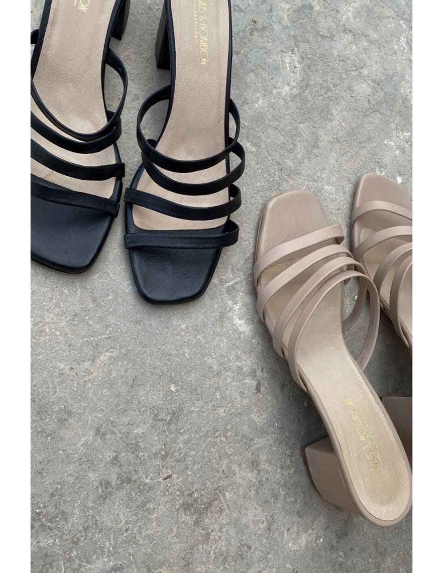 Mus & Bombon Heeled Sandals with Leather Straps