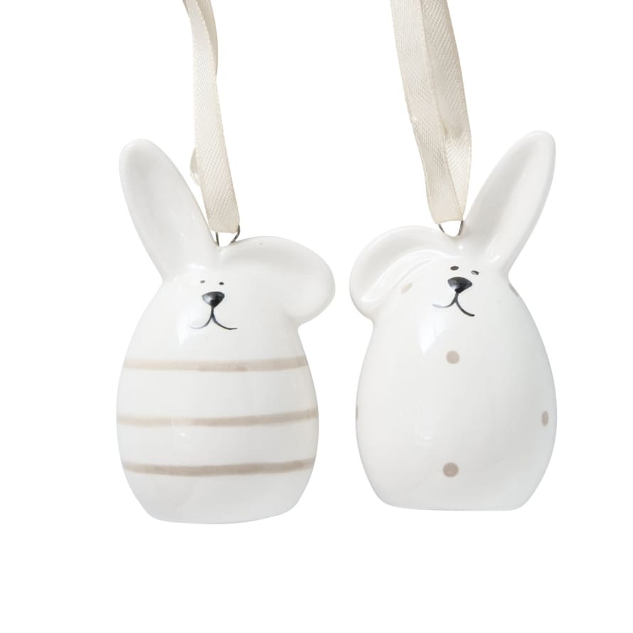 &Quirky Easter Egg Hanging Bunny : Stripe or Dots