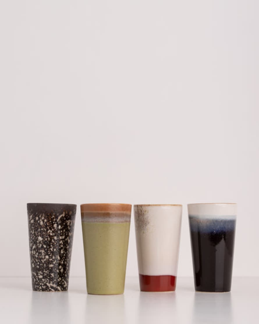 HK Living 70s Ceramics Latte Mugs Set Of 4