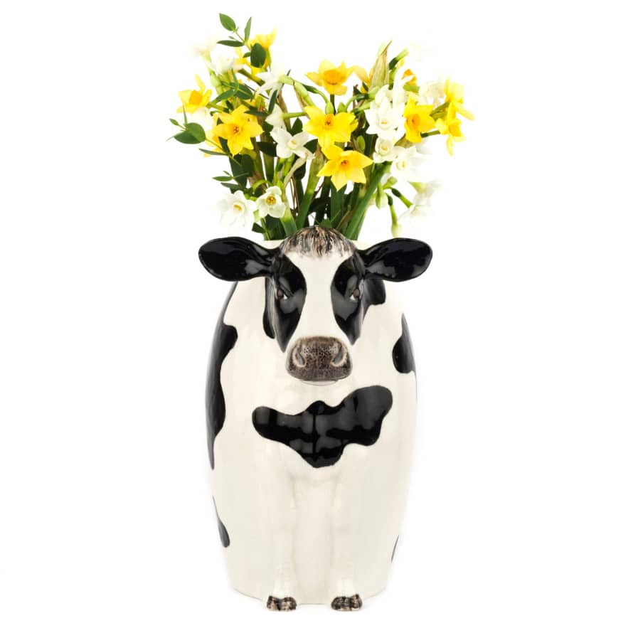 Quail Ceramics Fresian Cow Ceramic Flower Vase