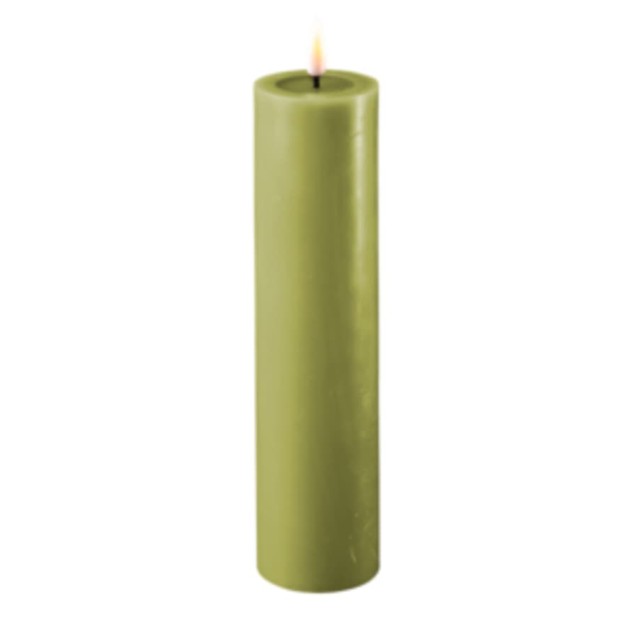 deluxe home art 7.5 x 20cm Olive Battery Operated LED Candle