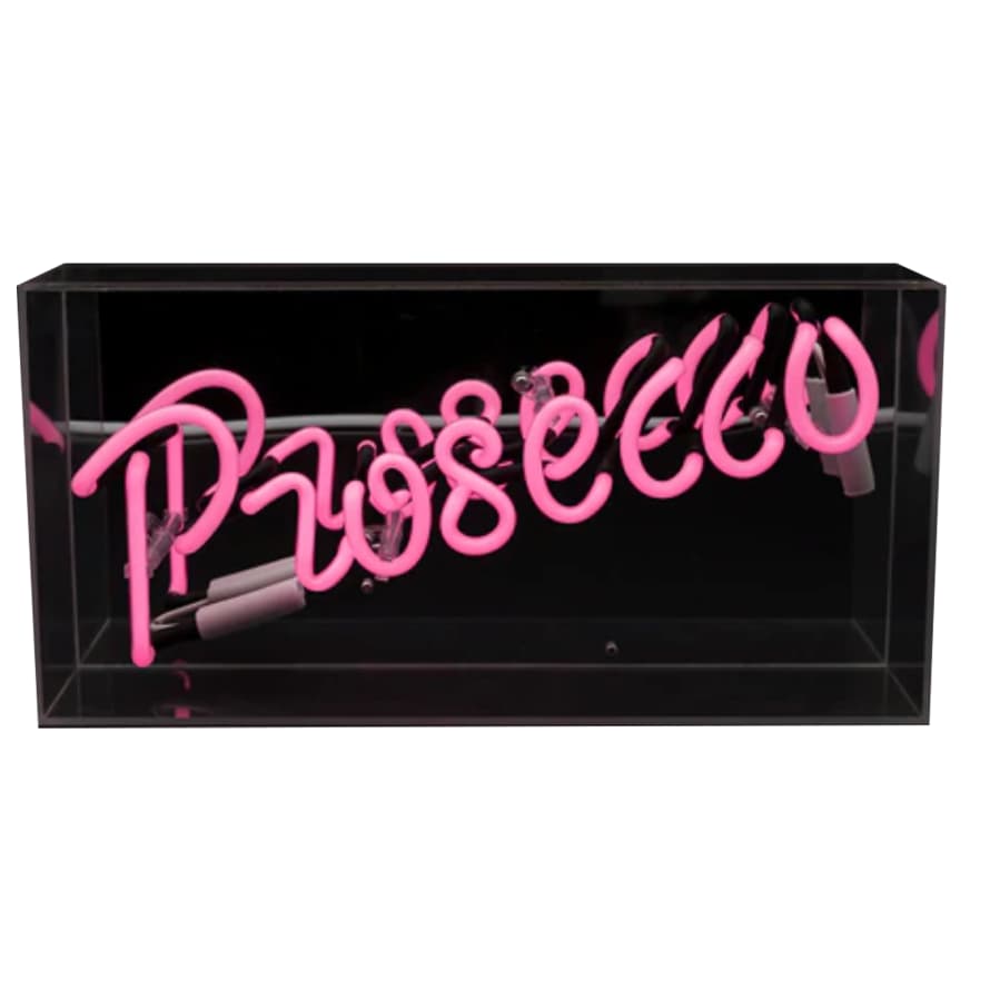 Locomocean Prosecco Neon Blush Pink Acrylic Box