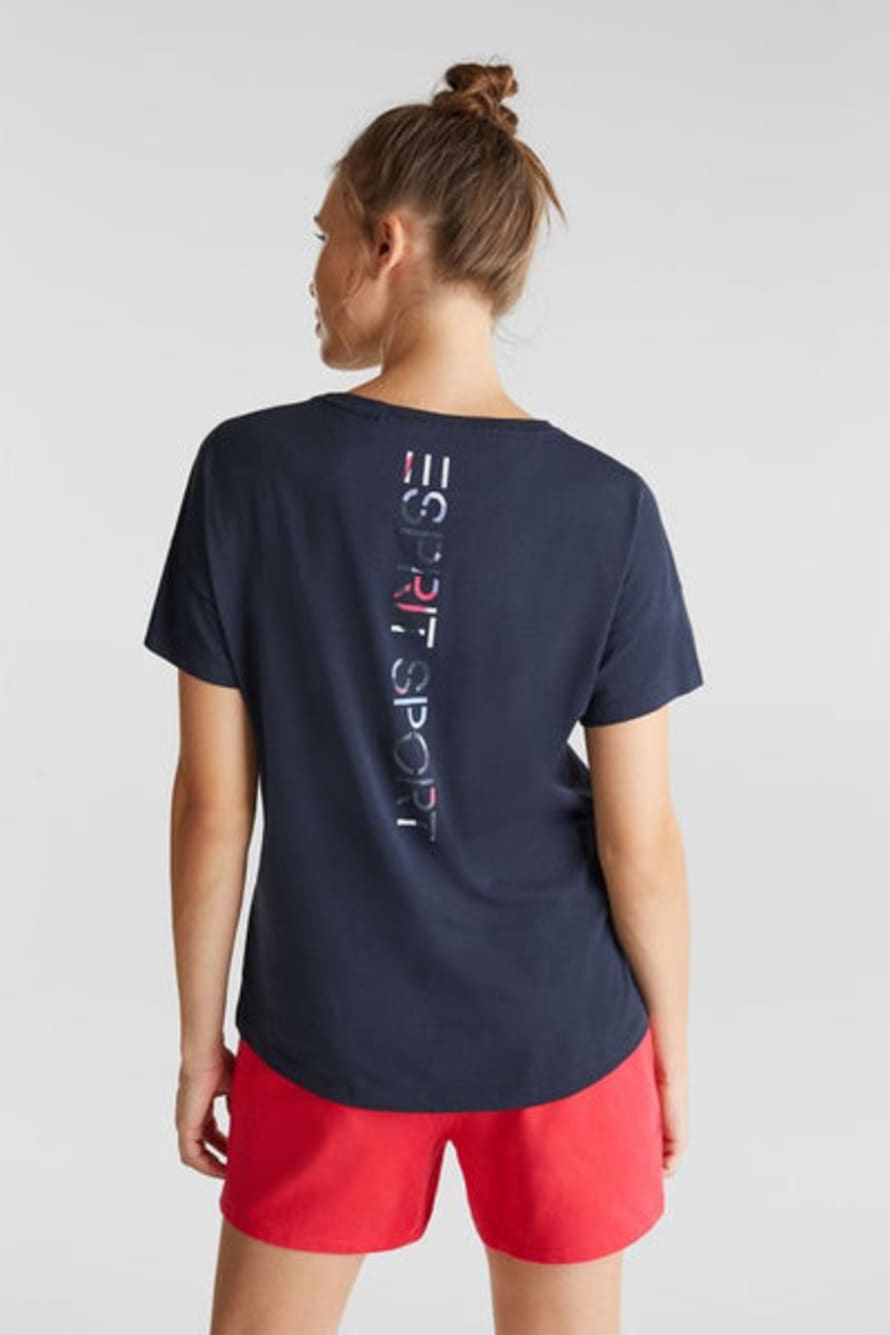 ESPRIT Logo T Shirt In Organic Cotton