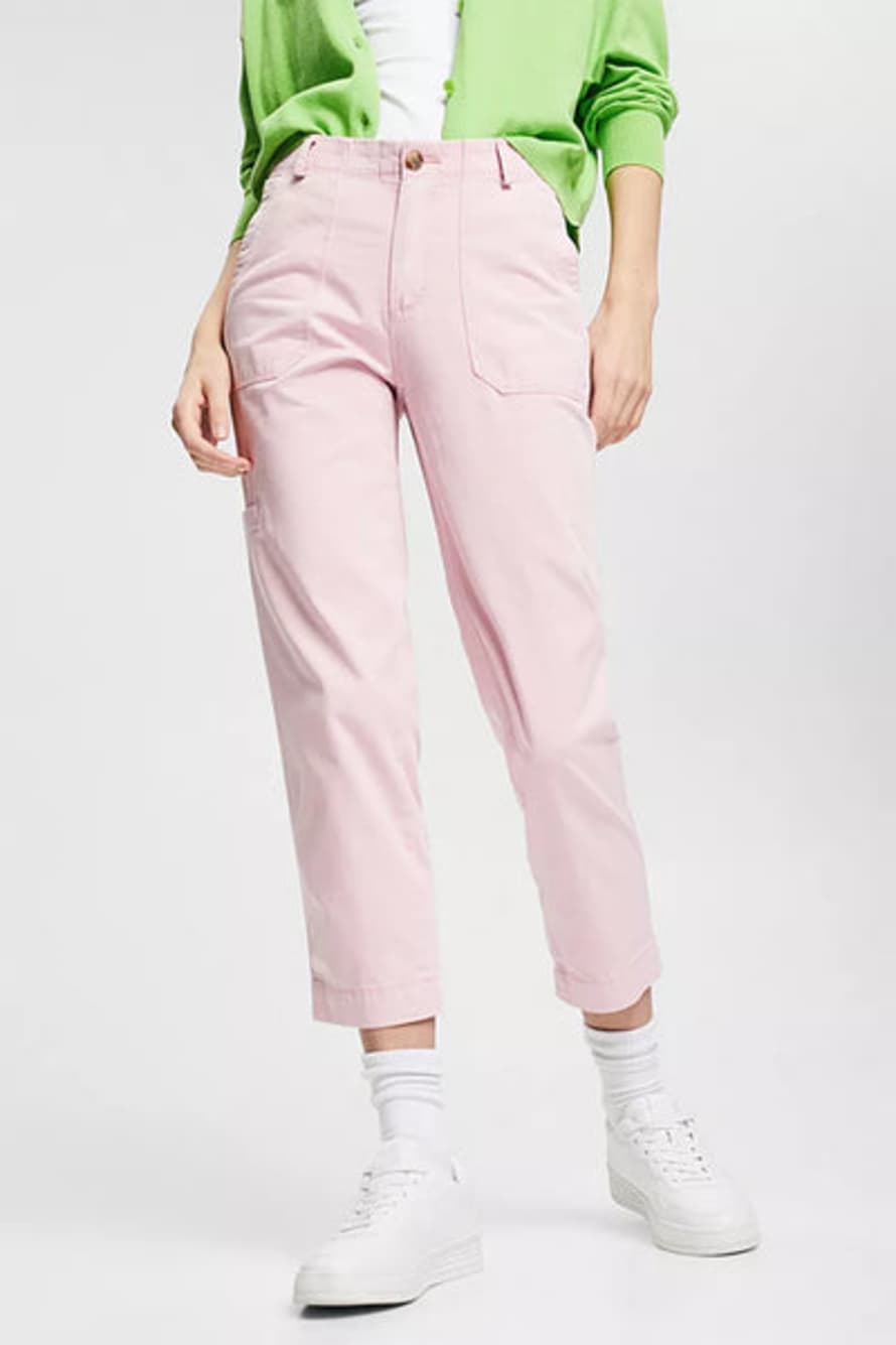 ESPRIT Cargo-style Cotton Trousers In Pink