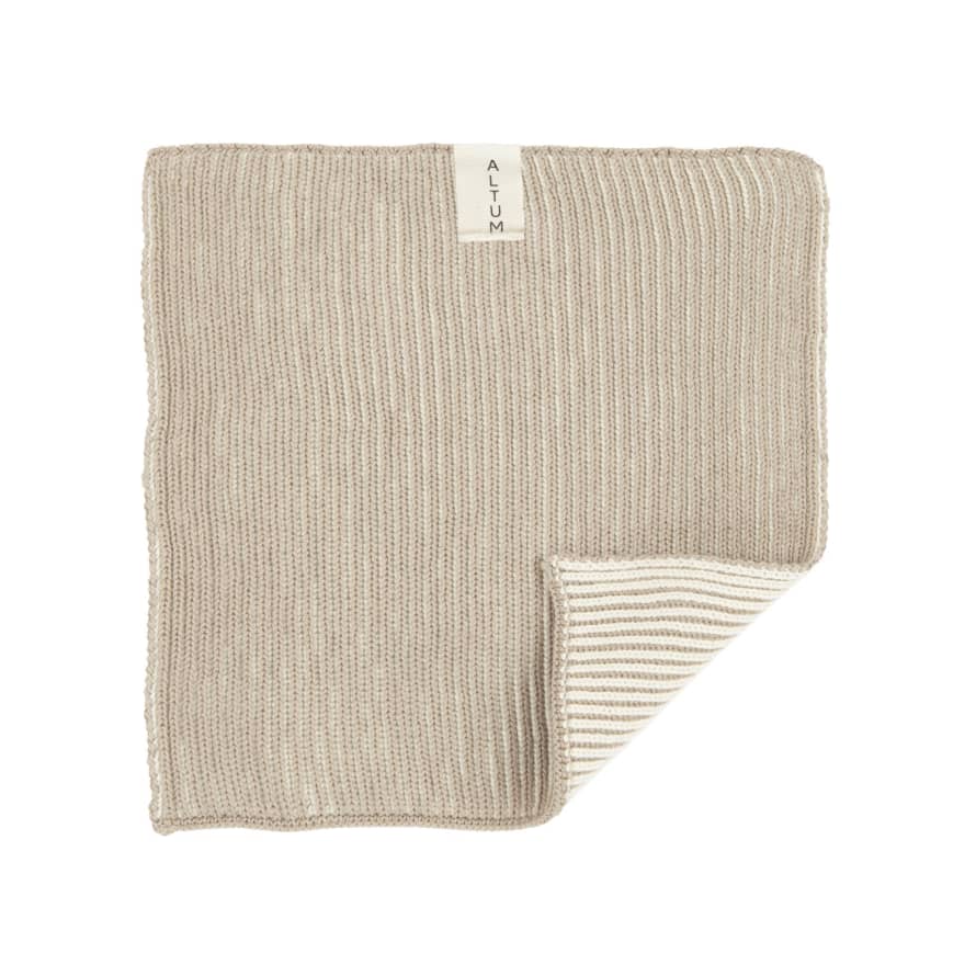 Ib Laursen Set of 2 Stone  Knitted Cotton Wash Cloth