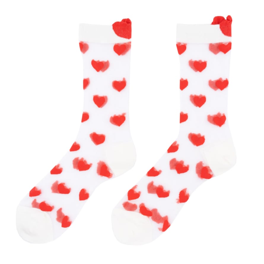 Coucou Suzette Heart Transparent Socks