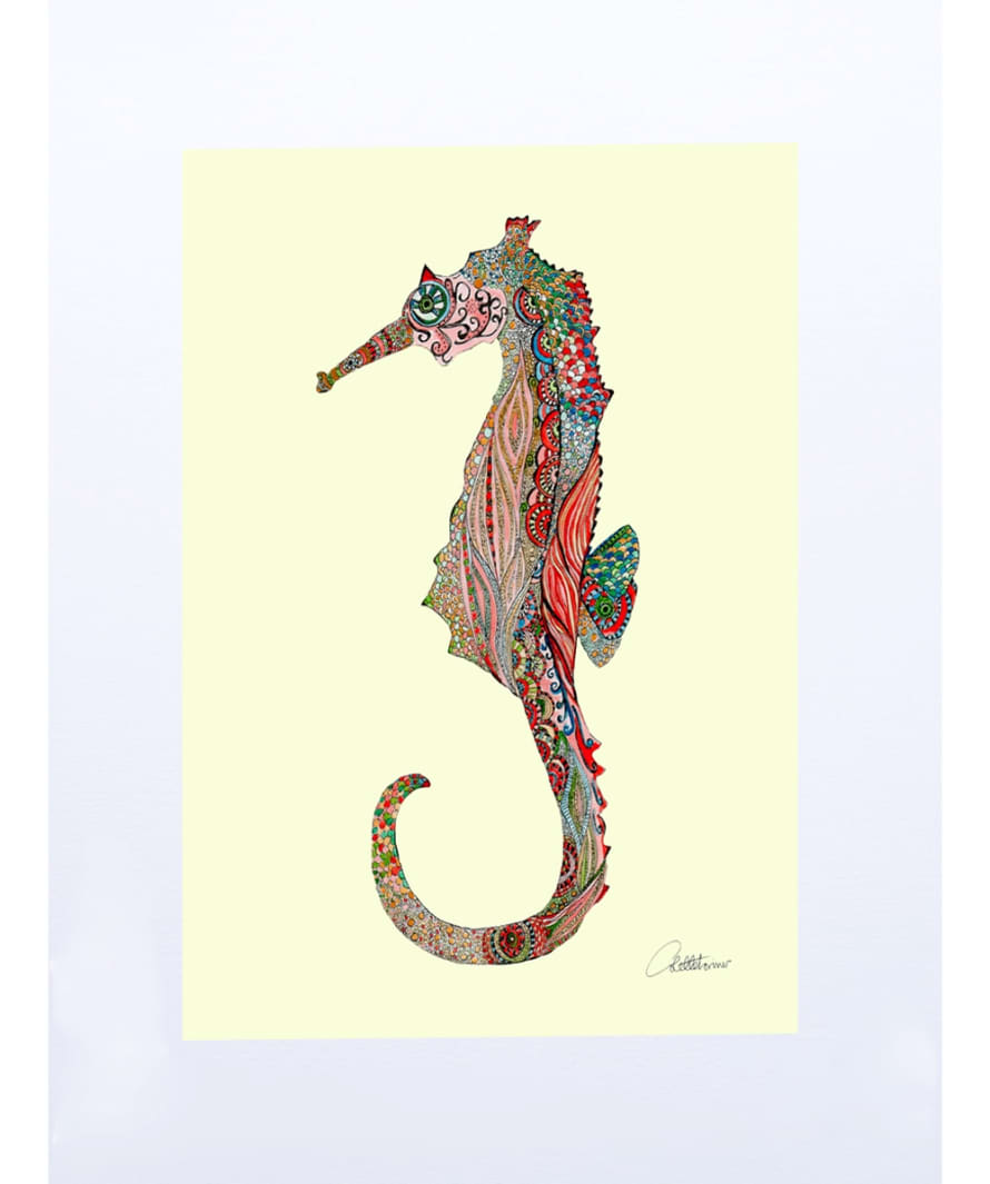 Canvasbutterfly Seahorse Doodle Art Print