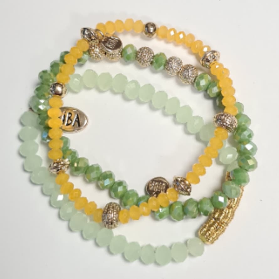Biba Bracelet Lemon Greens - Set of 3