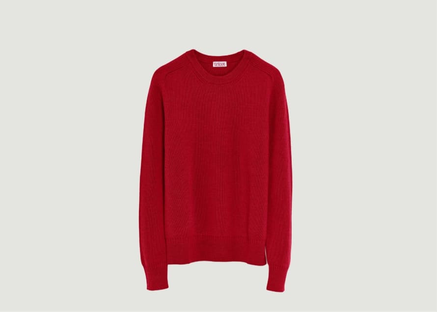 Tricot Ribbed Sweater In Organic Wool