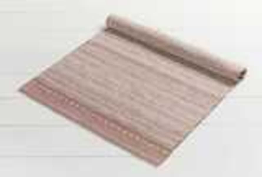 Waltons of Yorkshire Small Blush Pink Diamond Weave Stripe Recycled Plastic Rug