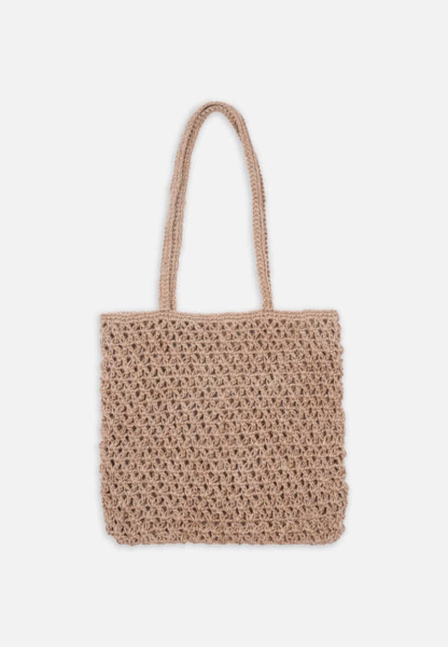 EL PUENTE Crocheted Jute Tote Bag // Natural