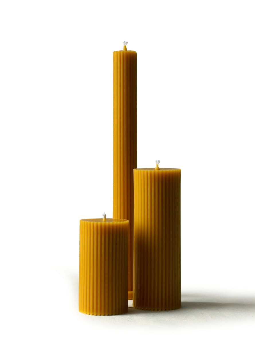 Bzzwax & co Cylinders Candle Set in Natural
