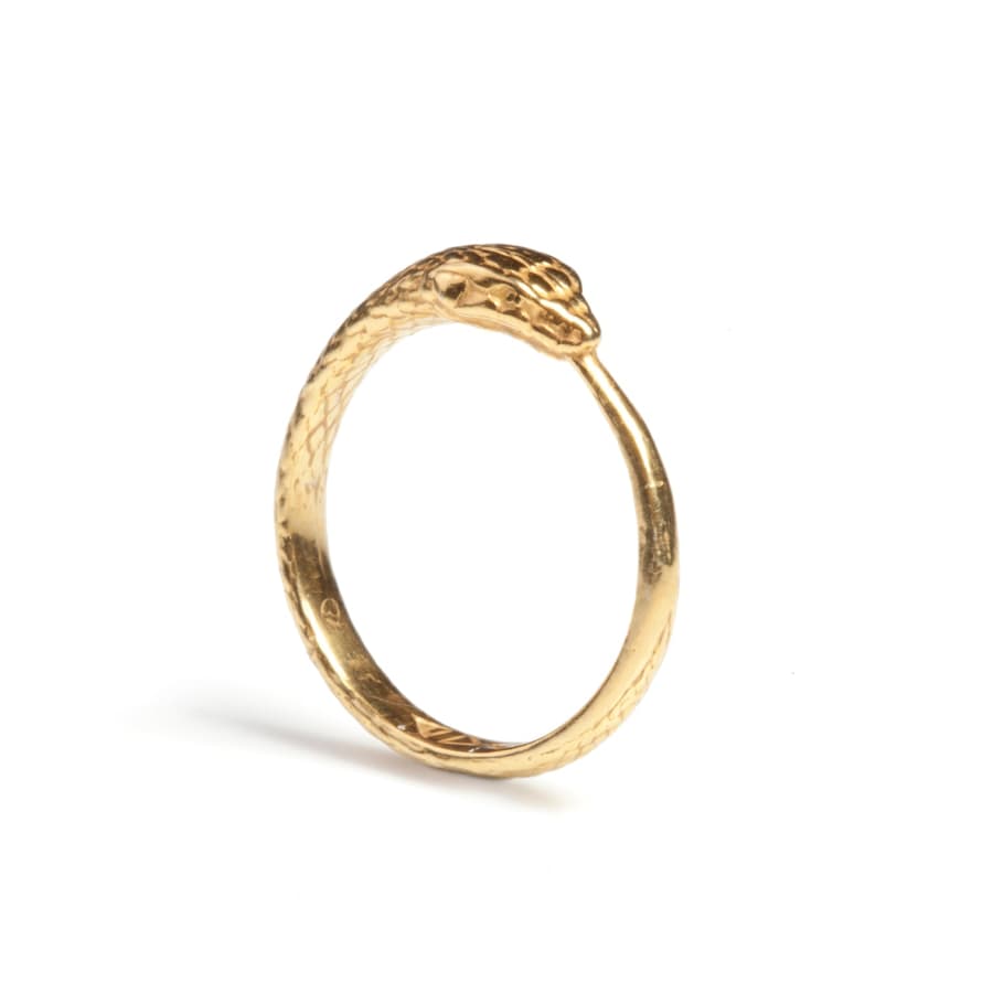 Rachel Entwistle Ouroboros Snake Ring - Q / Gold Vermeil