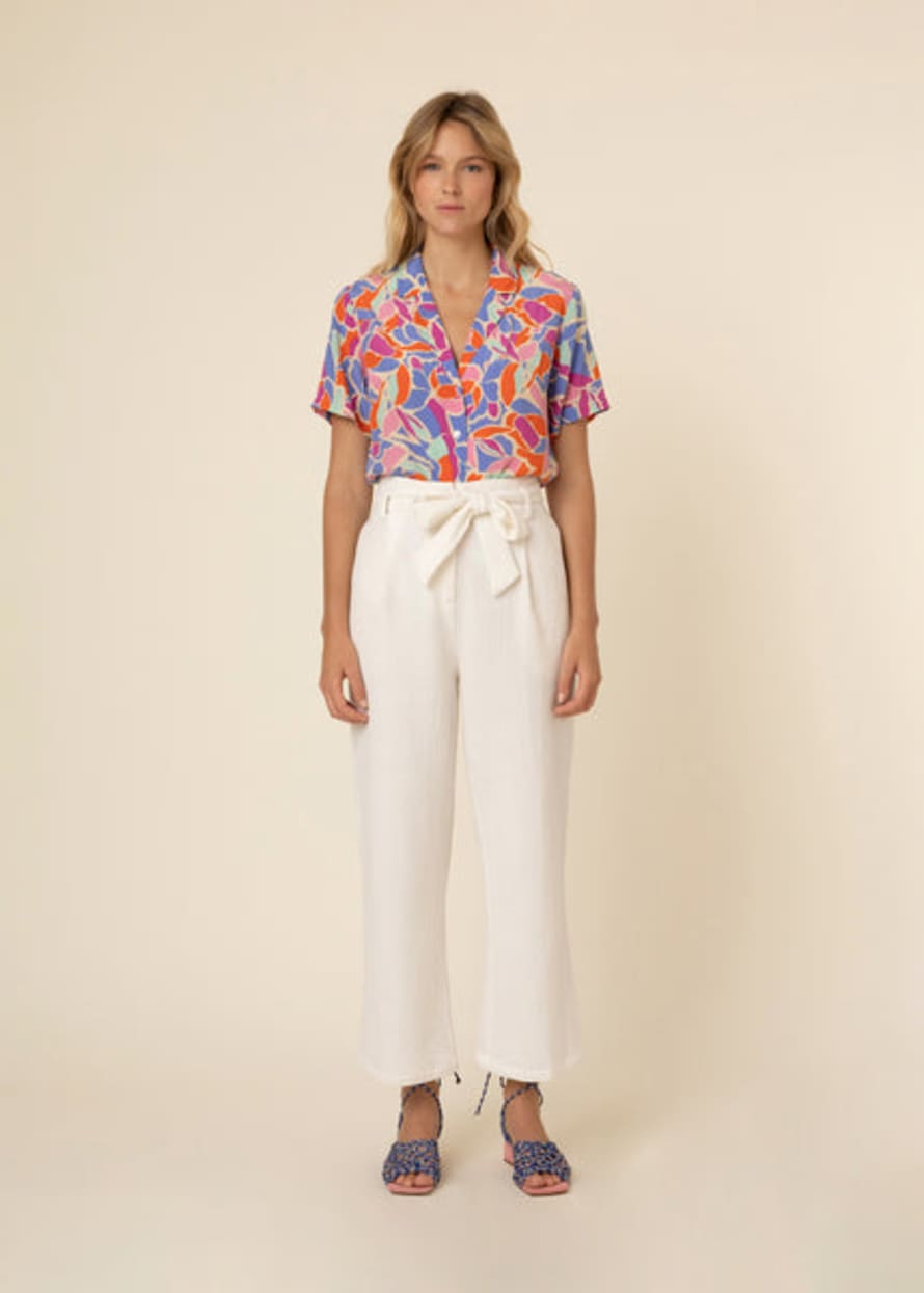 FRNCH Gina White Trousers