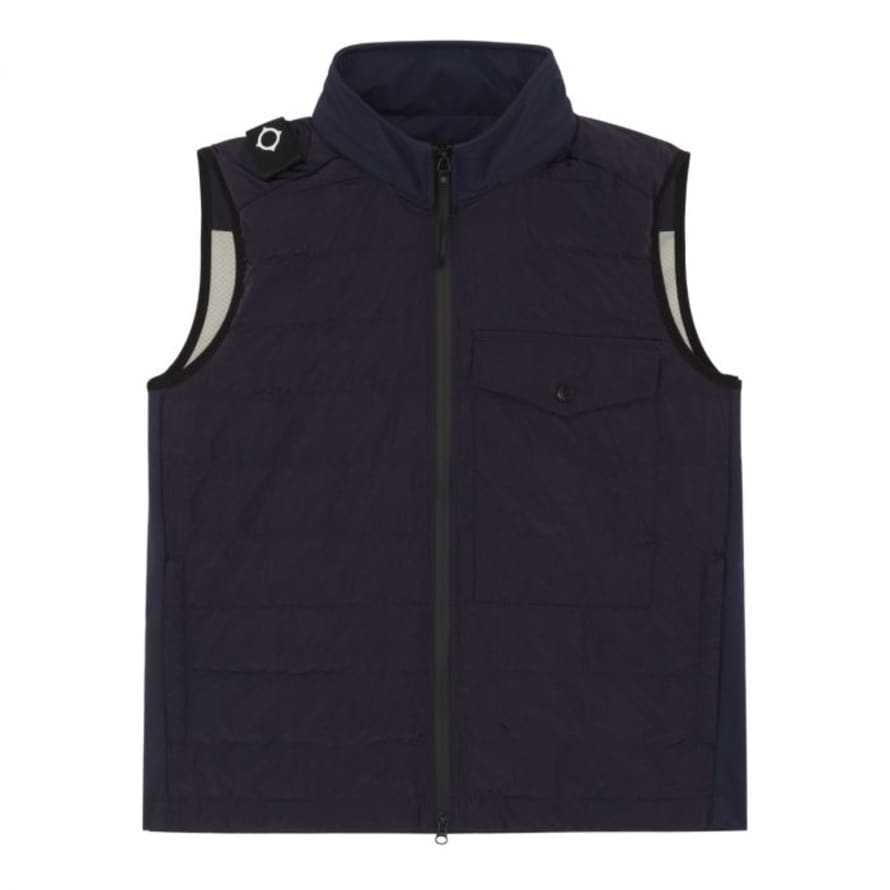MA. Strum Softshell Down Quilt Gilet Ink Navy