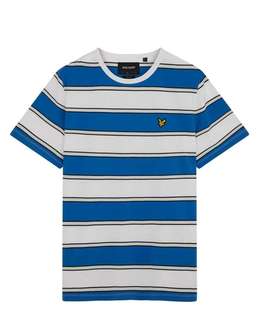 Lyle and Scott Broad Stripe Tee Spring Blue