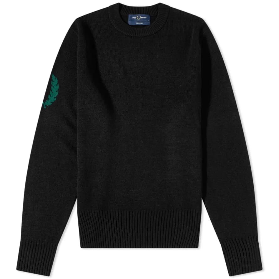 Fred Perry  Reissues Laurel Wreath Crew Knit Black