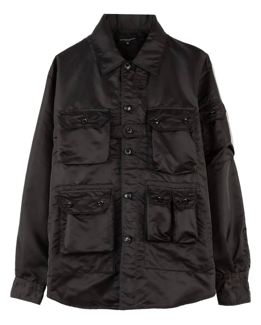 Engineered Garments  Explorer Shirt Jacket Black Flight Satin Nylon