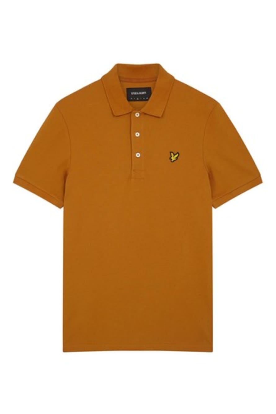 Lyle and Scott Plain Polo Shirt Cider Brown