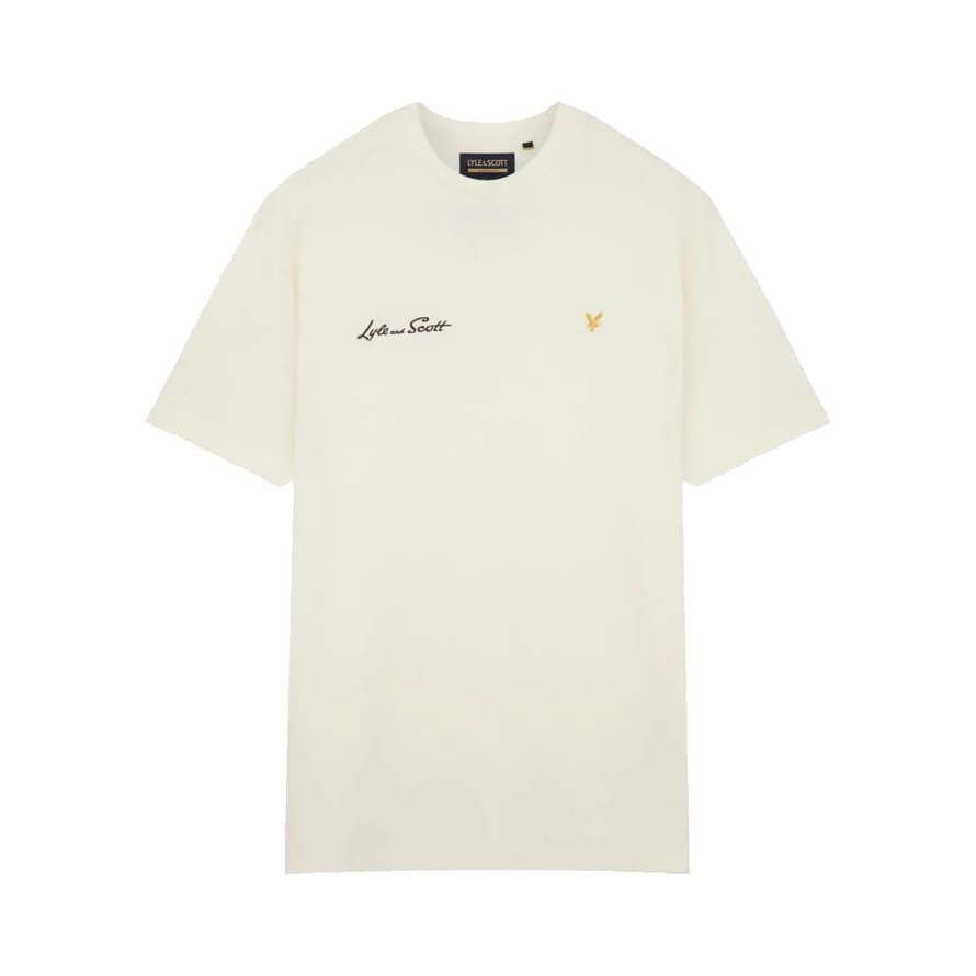 Lyle and Scott Archive Embroidered Letter T-shirt Vanilla Ice