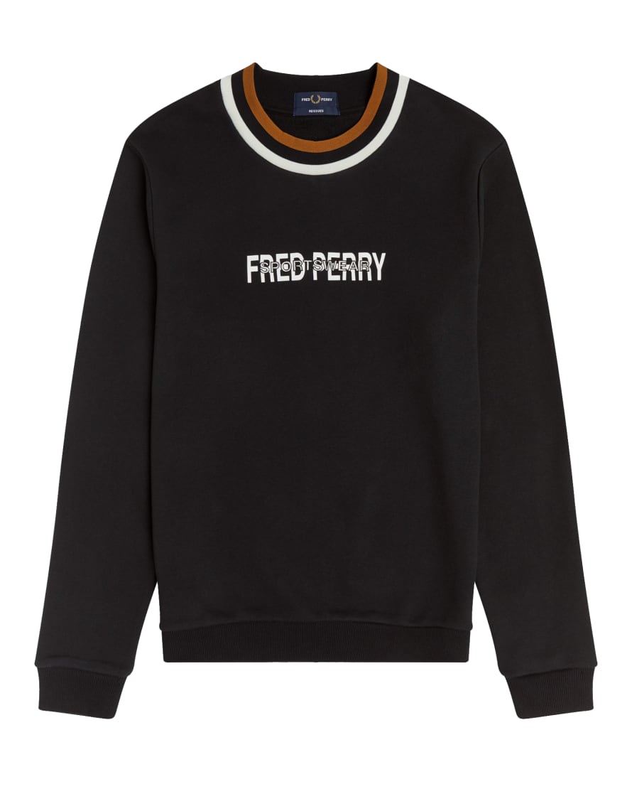 Fred Perry Reissues Twin Tipped Sweatshirt Black