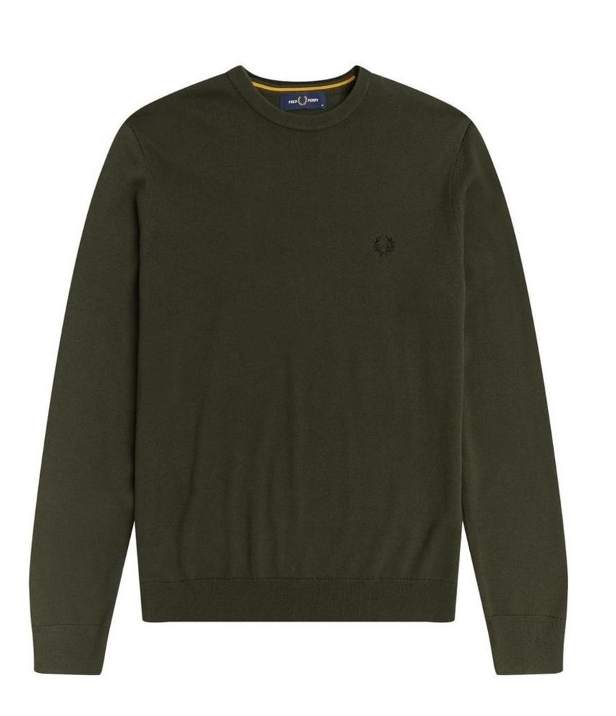 Fred Perry Authentic Crew Knit Dark Green