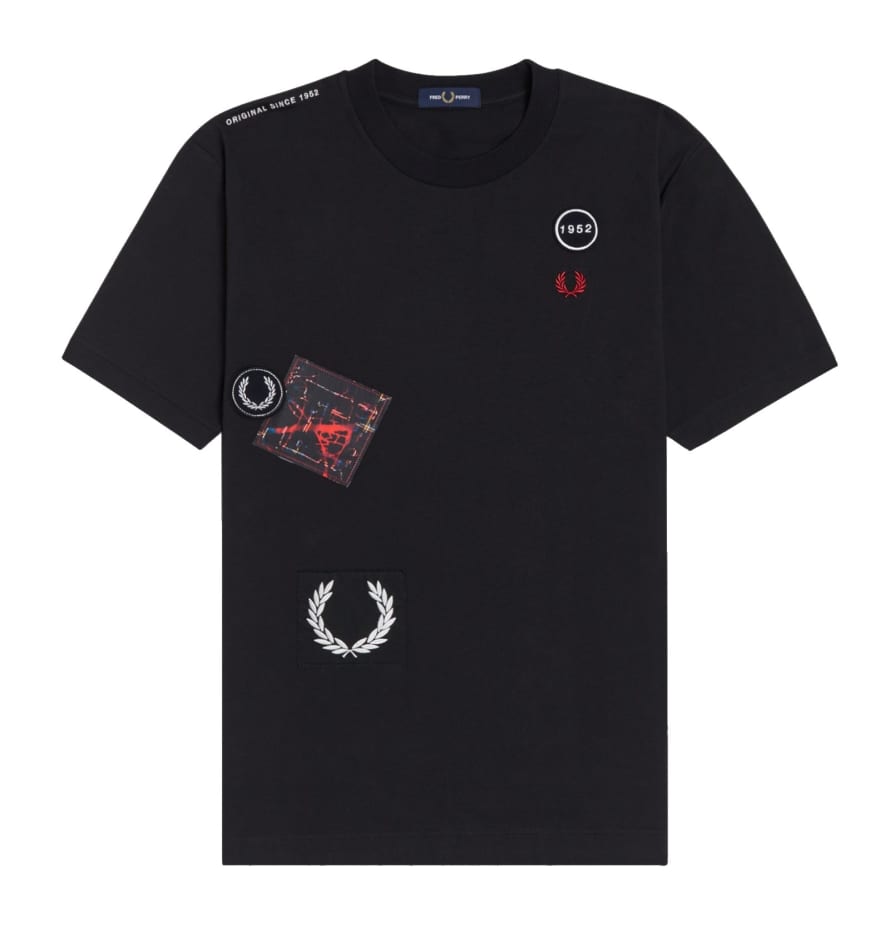 Fred Perry Graphic Applique Tee Black