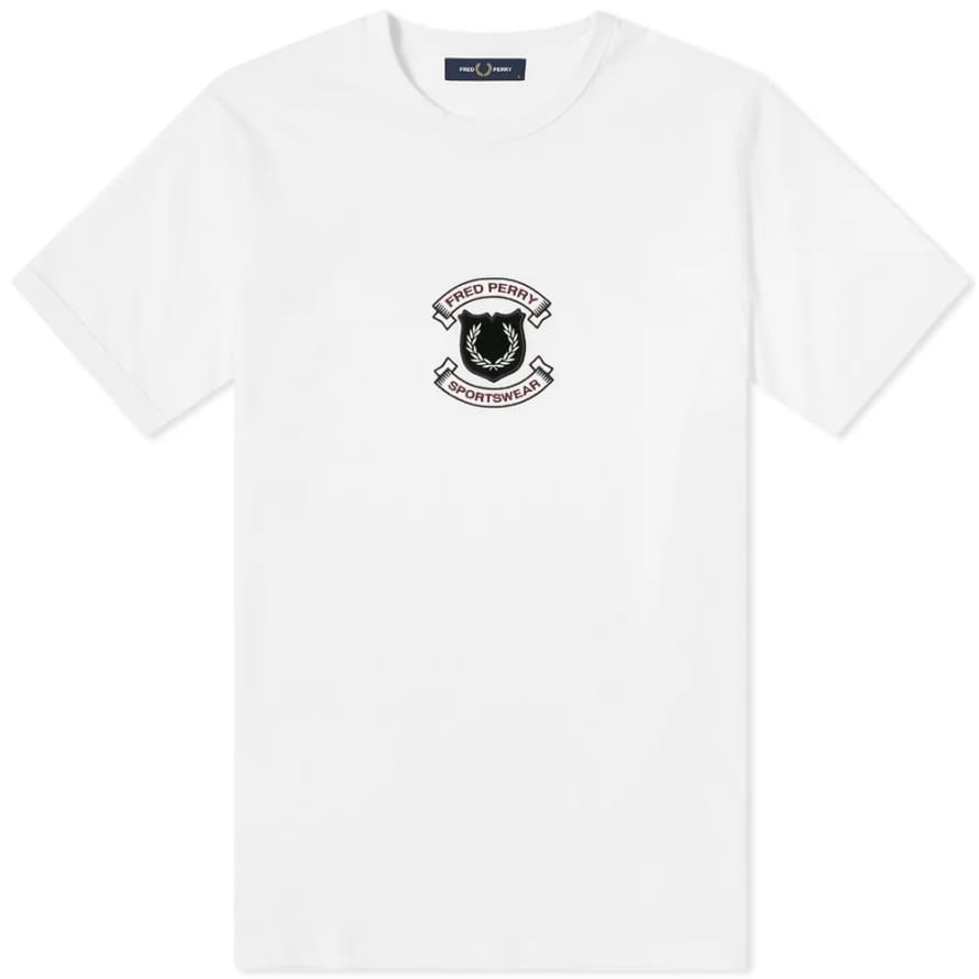 Fred Perry Authentic Embroidered Shield Tee Snow White
