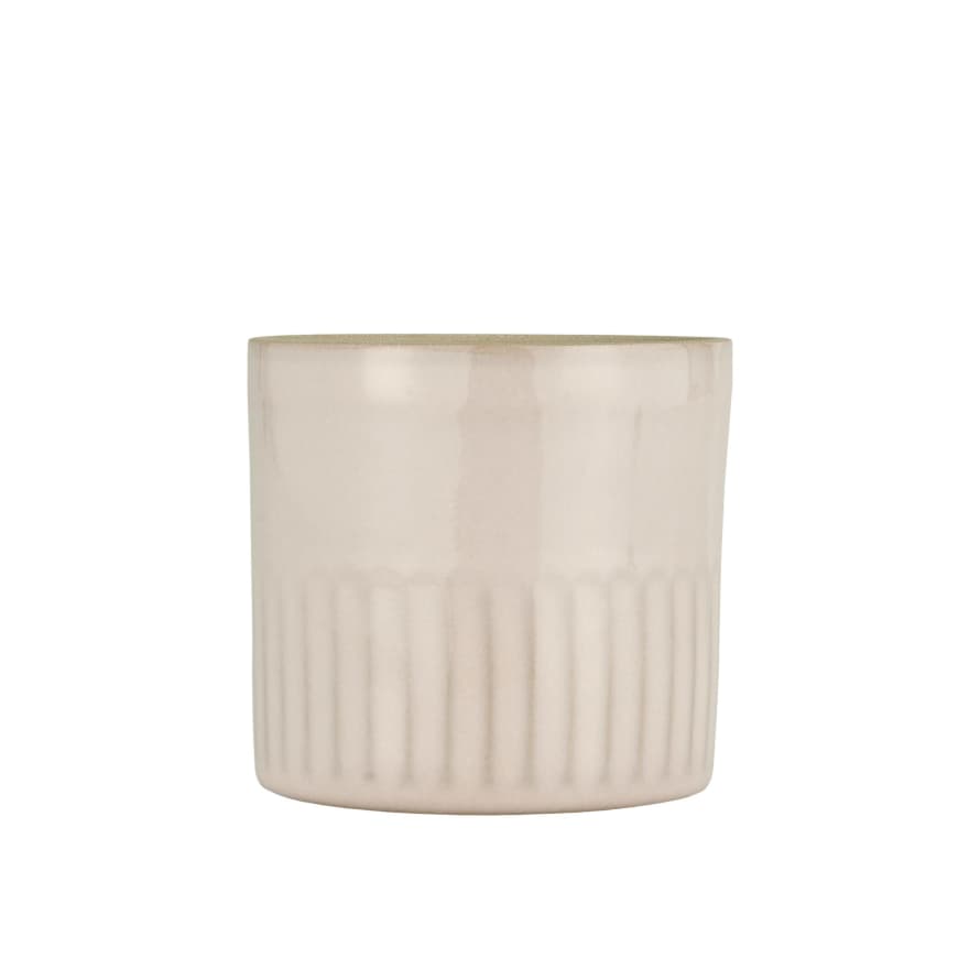 Ib Laursen Small Glazed Stoneware ‘North Sea’ Plant Pot - Pointe Shoe Pink