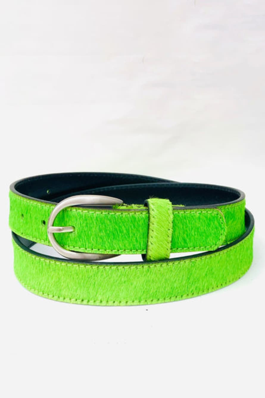 Belle-Modelle Green Leather Belt