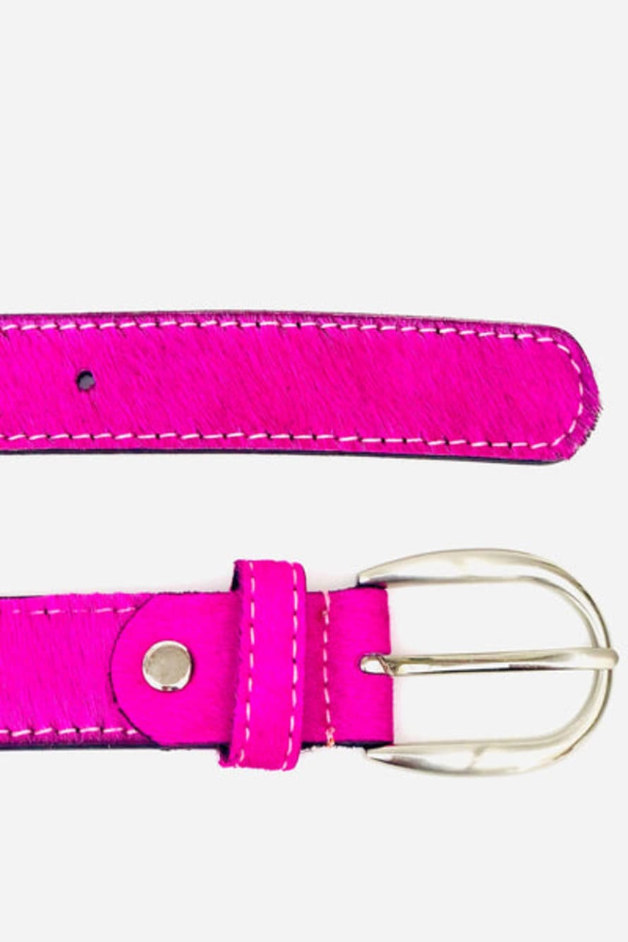 Belle-Modelle Neon Pink Leather Belt