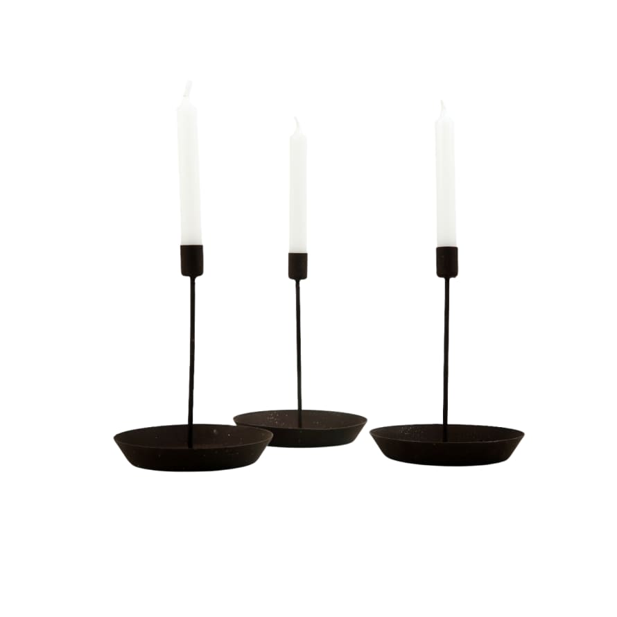 Terrace and Garden Set of 3 Simple Wire Candlesticks