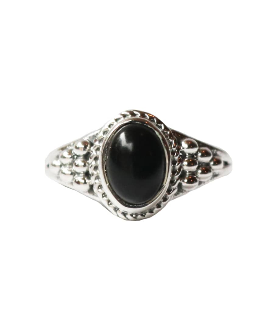 Urbiana Sterling Silver Oval Ring With Natural Gemstone