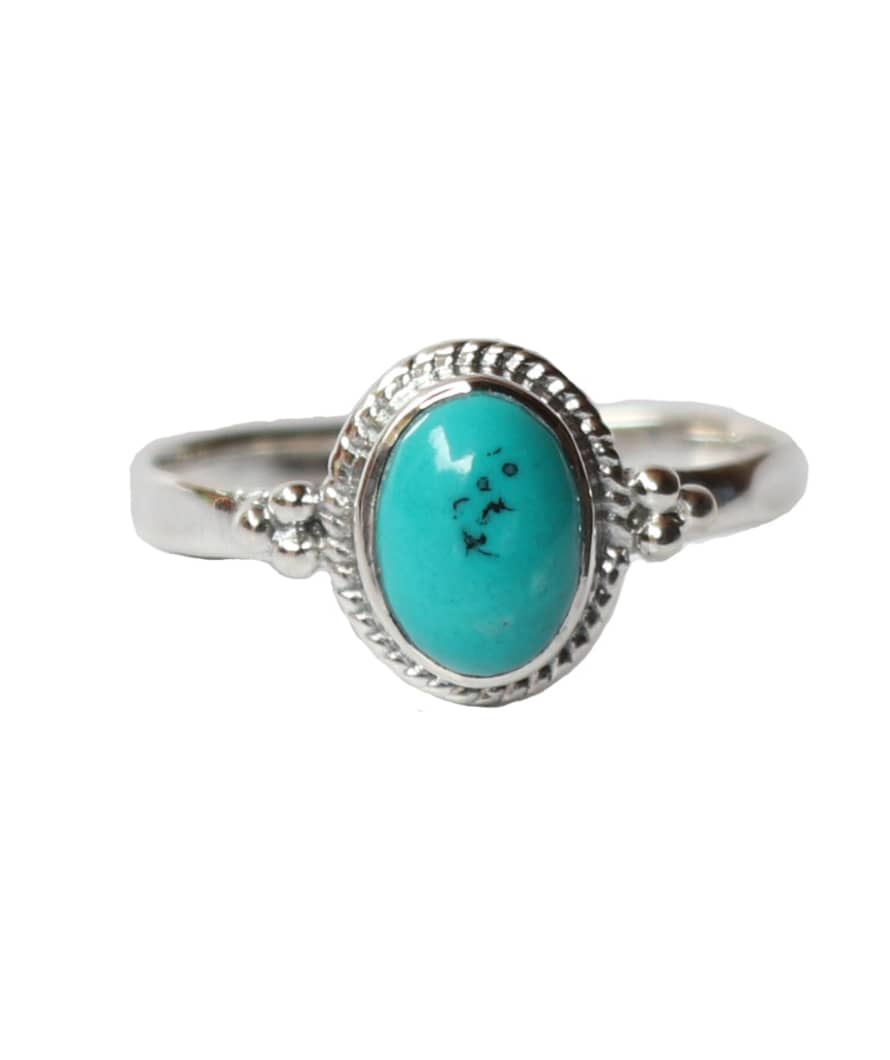Urbiana Filigree Oval Silver Ring With Stone