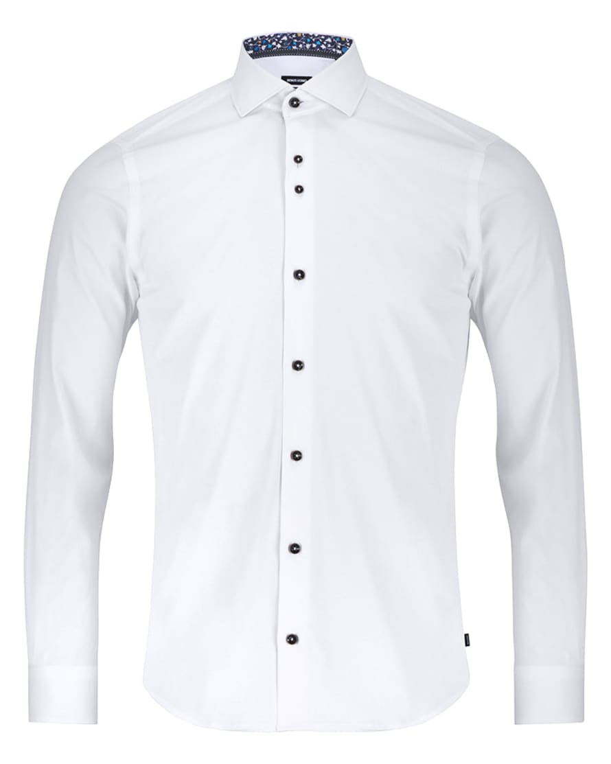 Remus Uomo Cut-away Collar Stretch Shirt - White