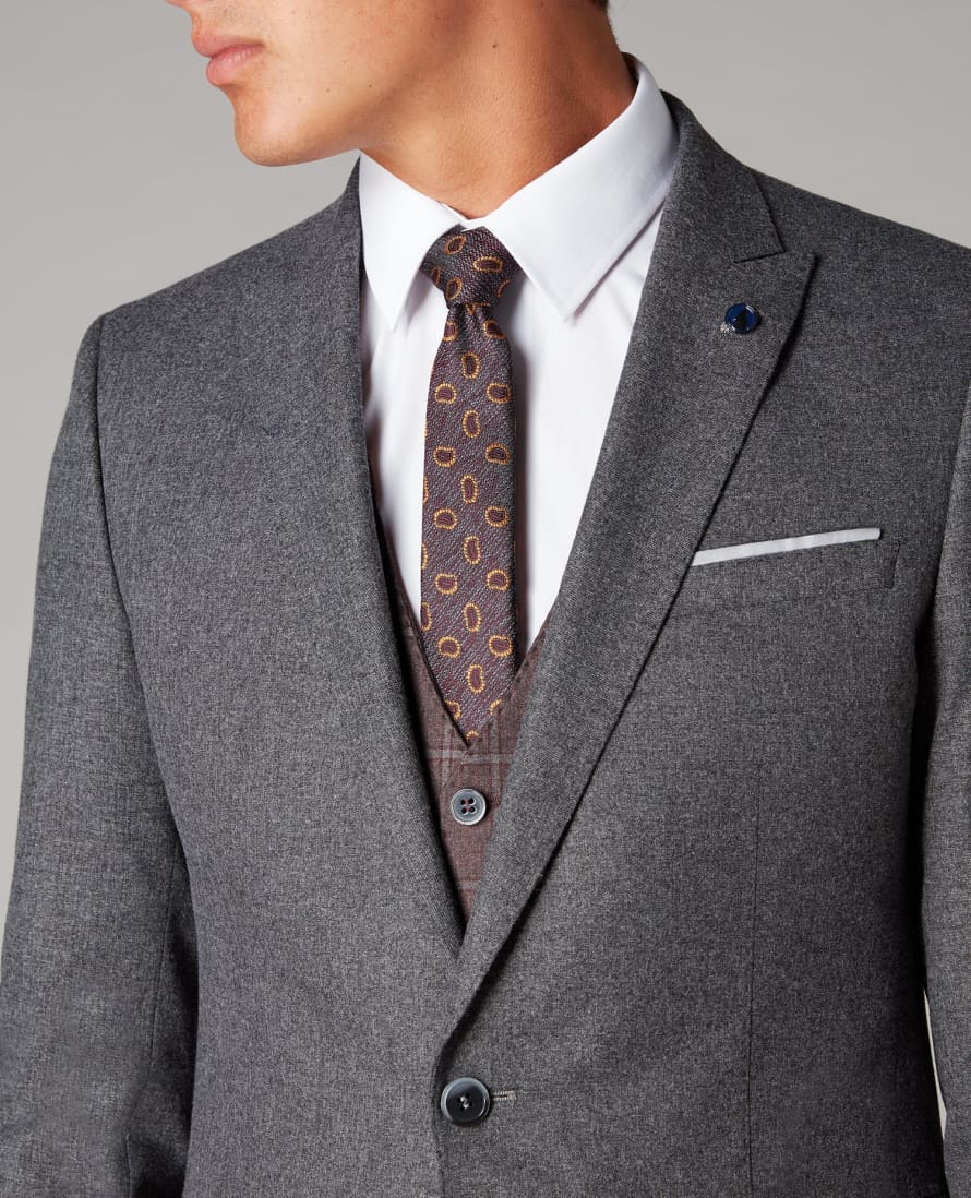 Trouva: Mario Charcoal Grey Textured Suit Jacket