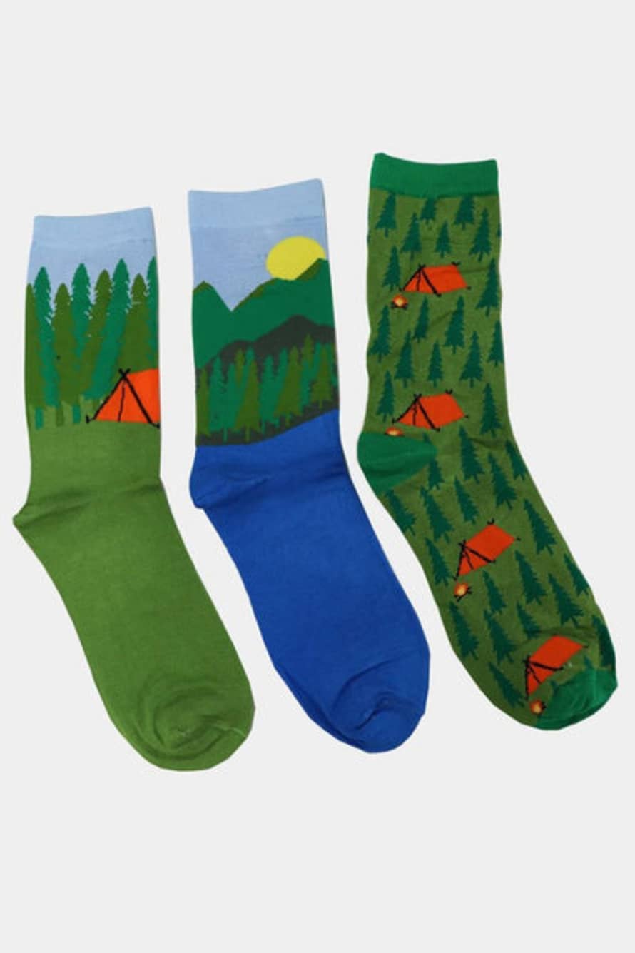 Lark London Green Men's Outdoors Sock Gift Box Bamboo Socks
