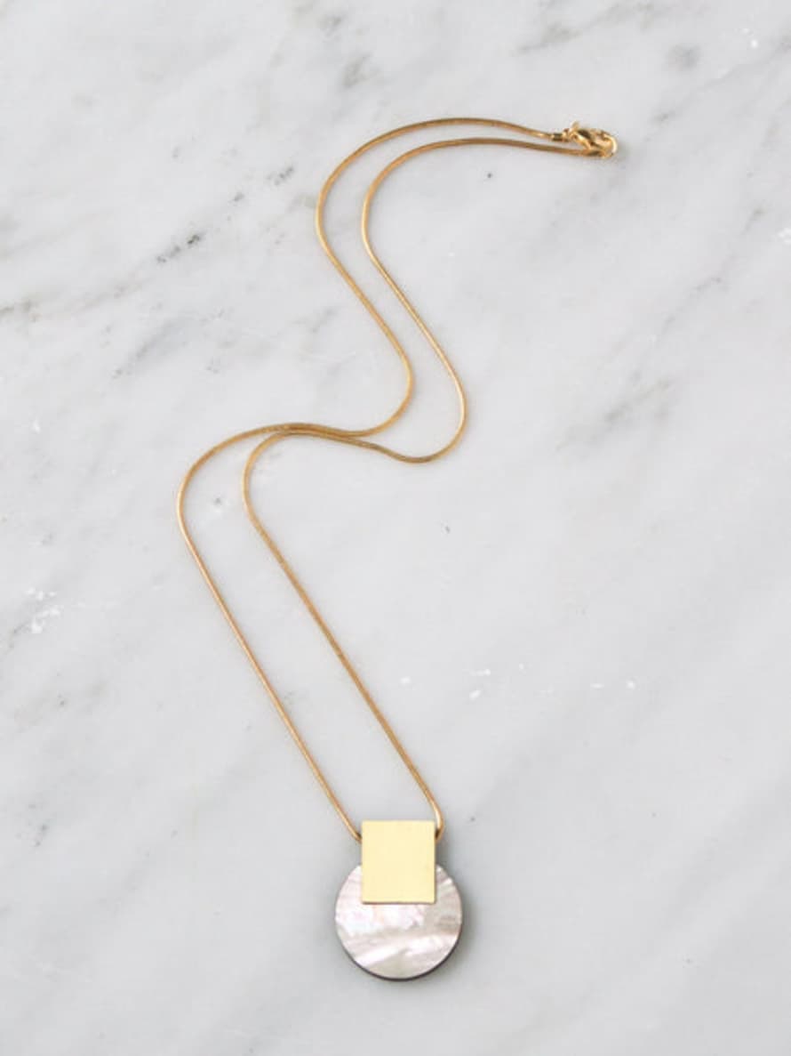 Lark London Sol Necklace- Mother Of Pearl