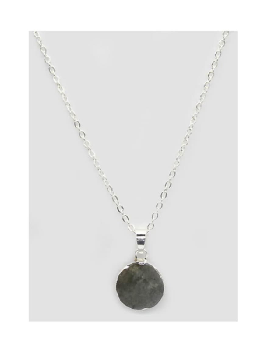 Lark London Lark Circle Pendant Necklace - Labradorite (silver)